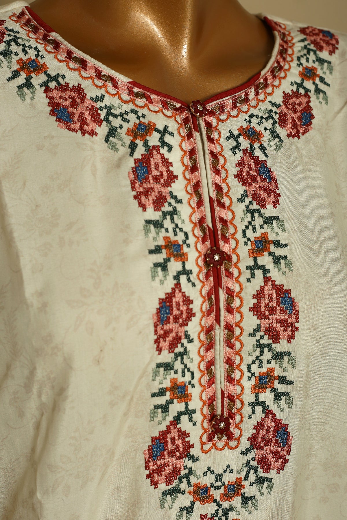 Ivory Bloom Embroidered 2PC