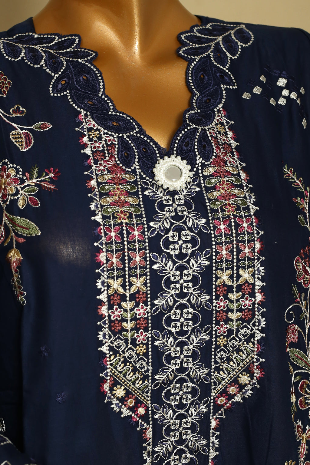 Midnight Bloom Embroidered 2-Piece Suit