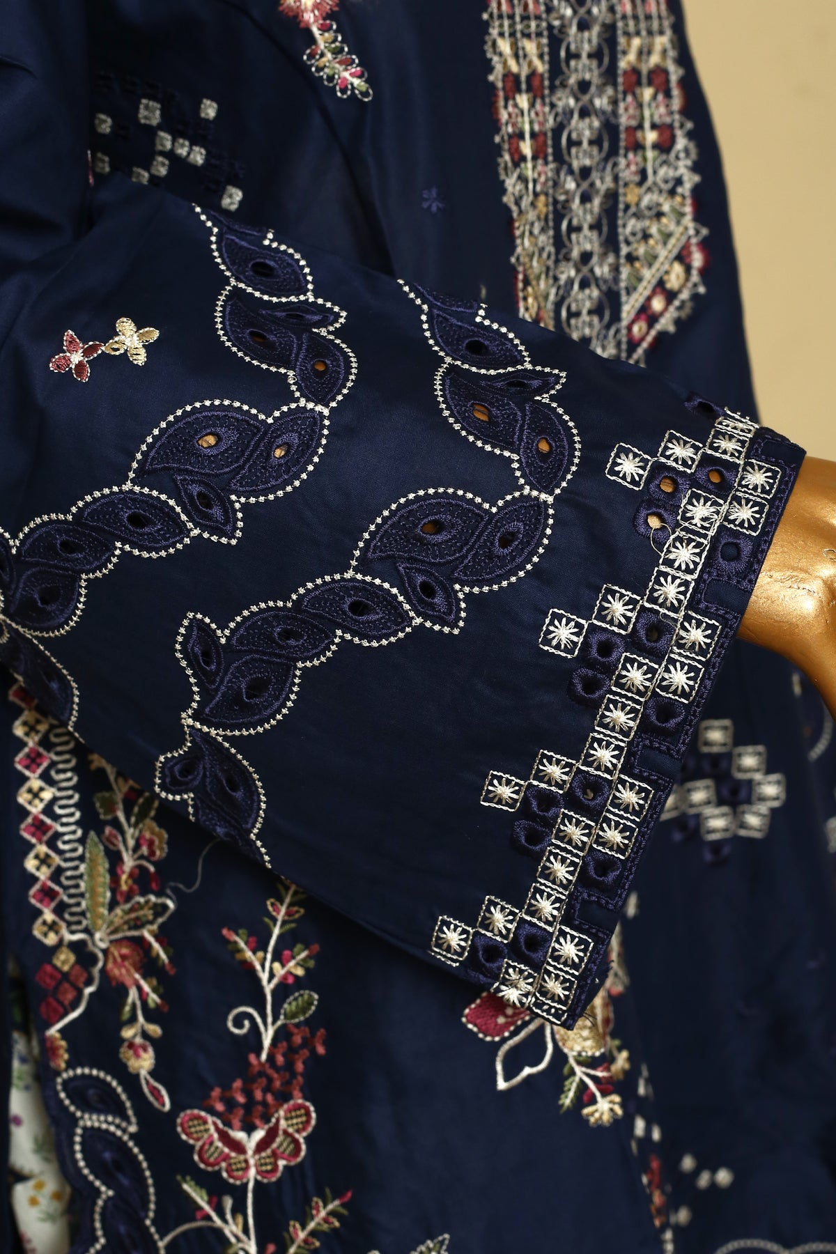 Midnight Bloom Embroidered 2-Piece Suit