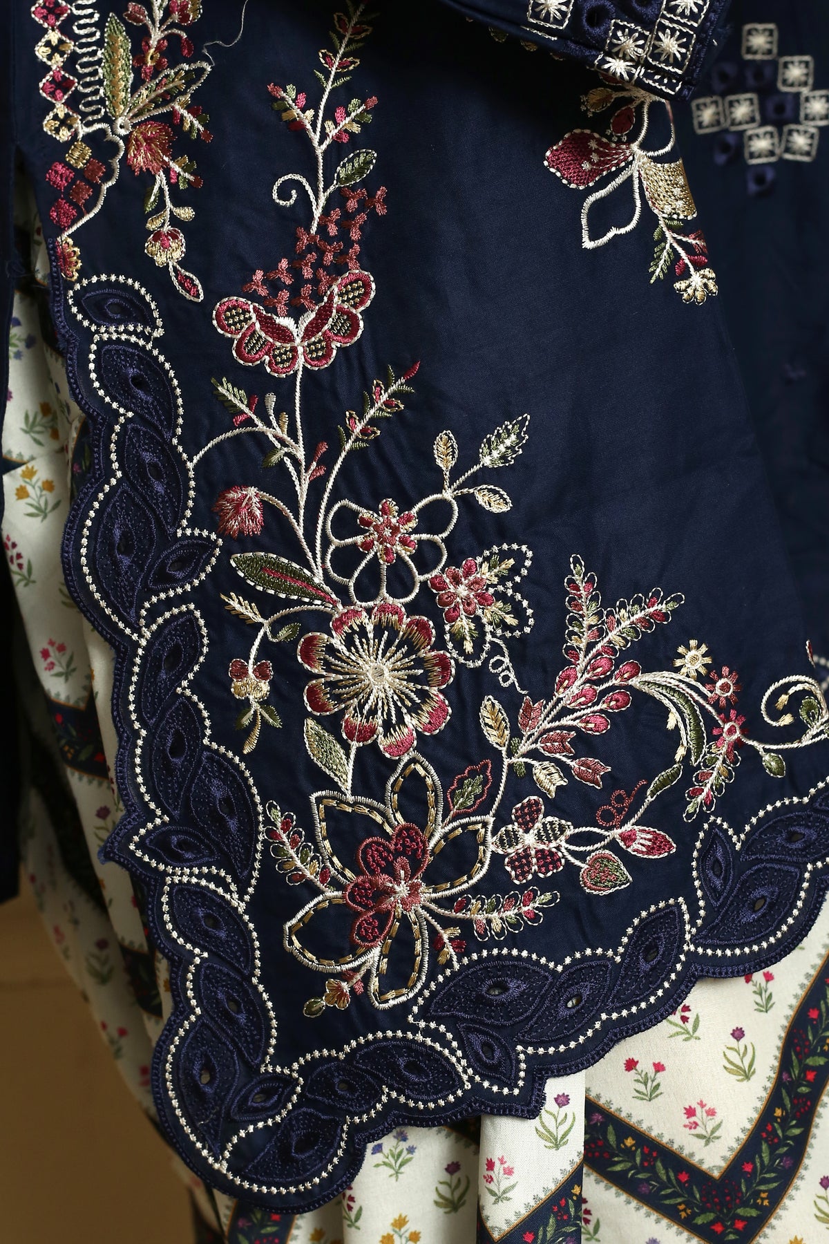 Midnight Bloom Embroidered 2-Piece Suit