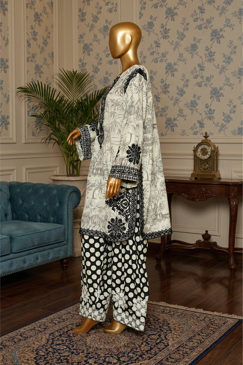 Ivory Black Embroidered 2-Piece Suit