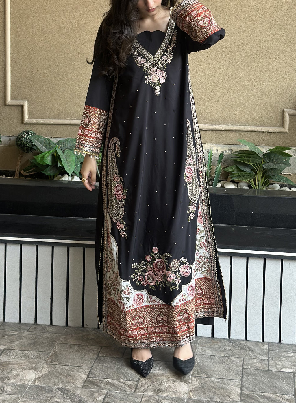 Kaftan Cotton Silk Embroidered
