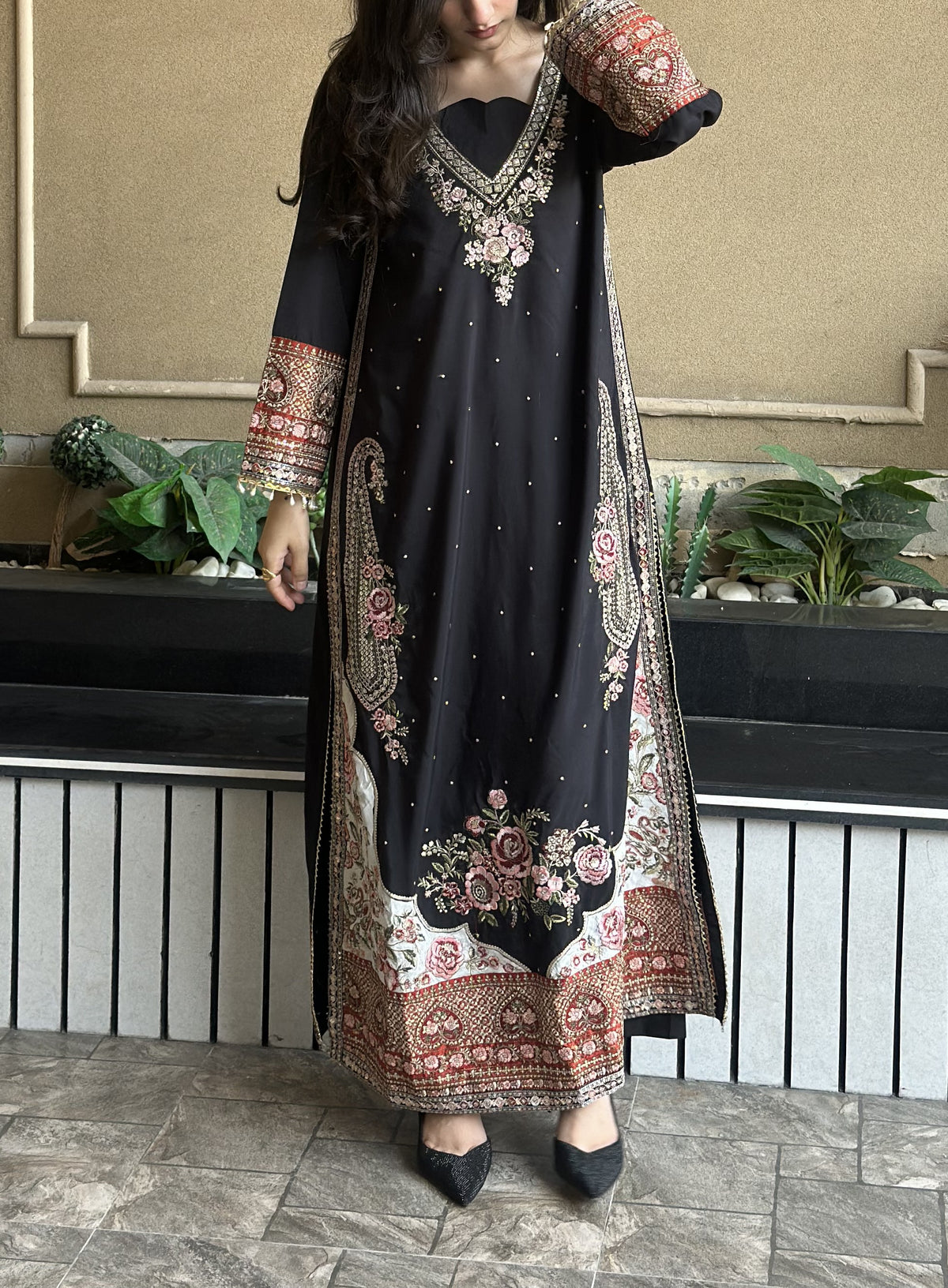 Kaftan Cotton Silk Embroidered
