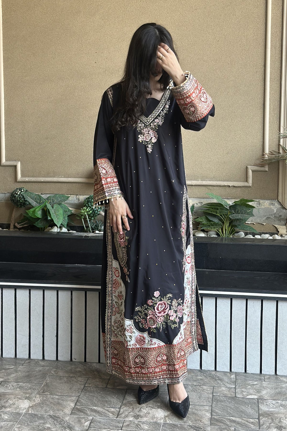 Kaftan Cotton Silk Embroidered