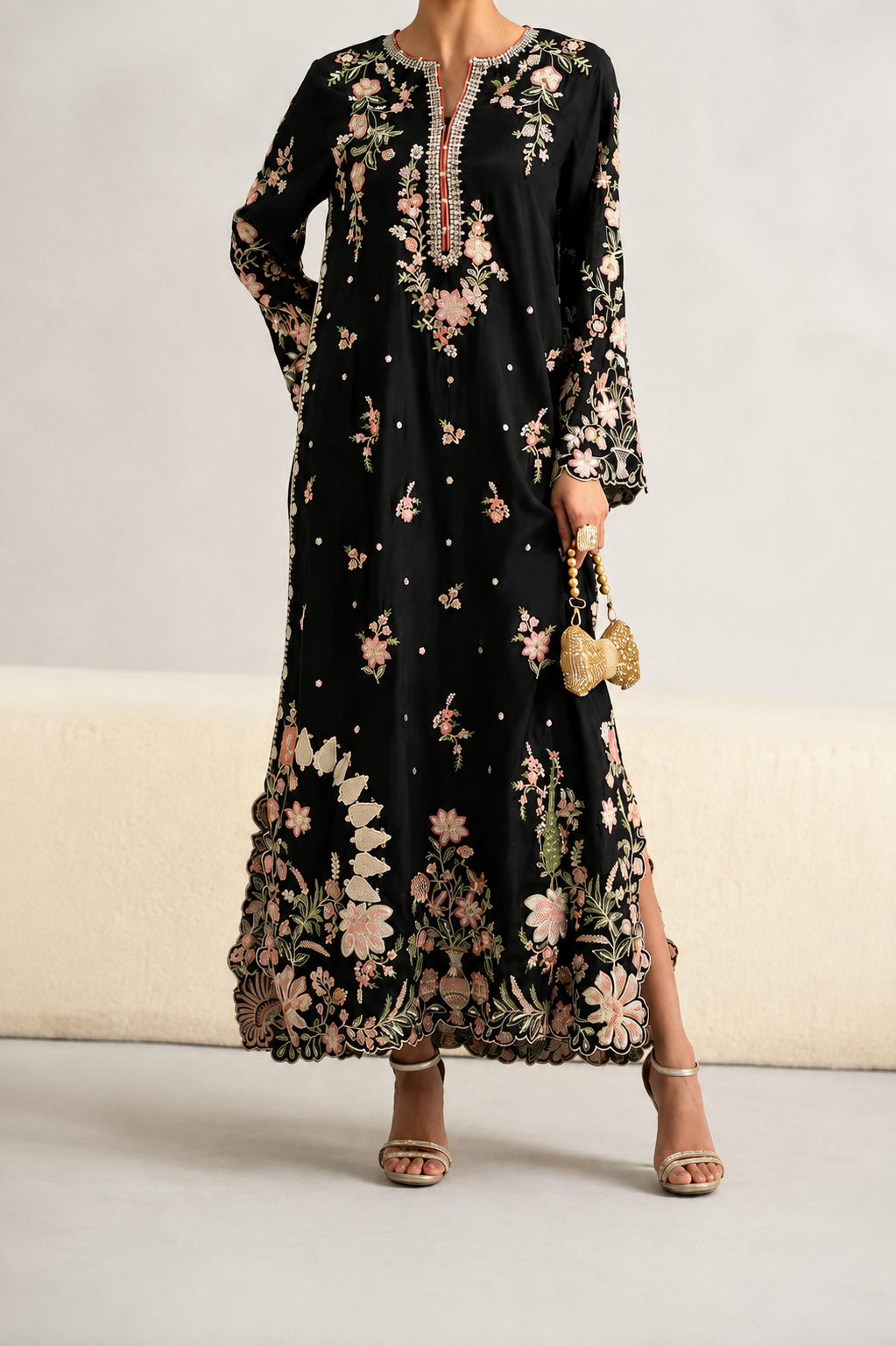 Embroidered Kaftan 2 Piece